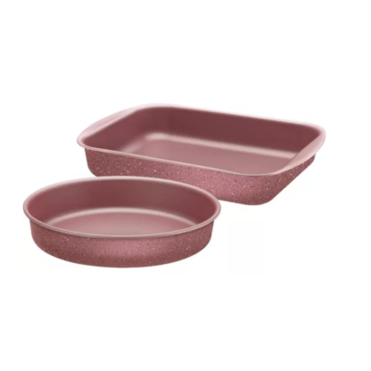 Jogo De Assadeiras Tramontina Antiaderente Brasil 2 Pç Rosa